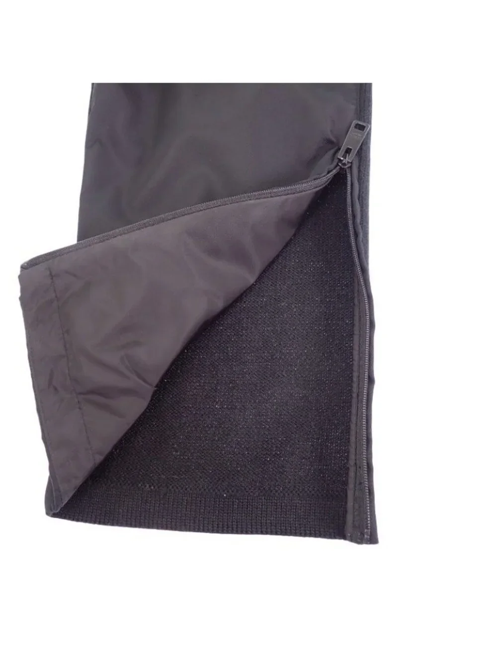 Prada Knit Contrast Nylon Pants 48 Wool Black